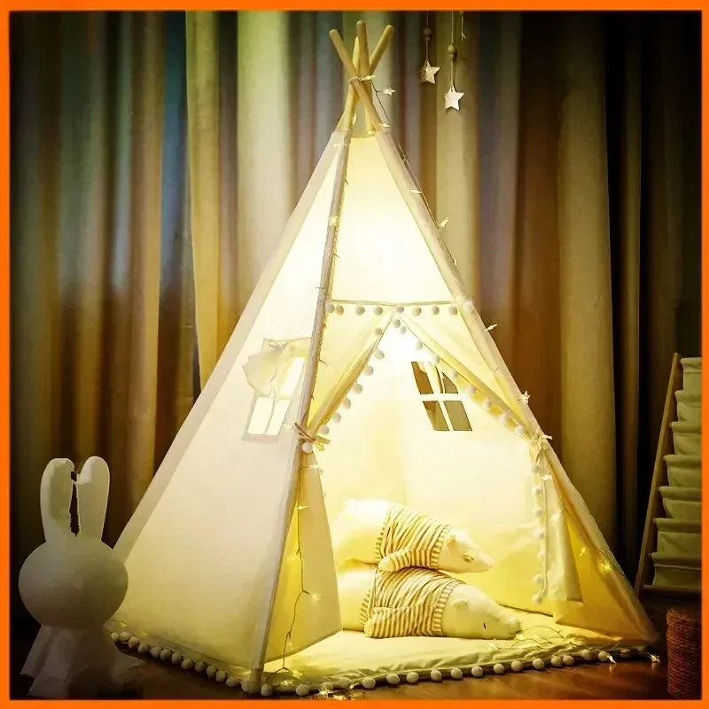 1.35M Tent for Kids Indoor Household Portable Folding Princess Wigwam