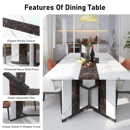 71" Large Luxurious Rectangular Dining Table for 6 8 10 People,