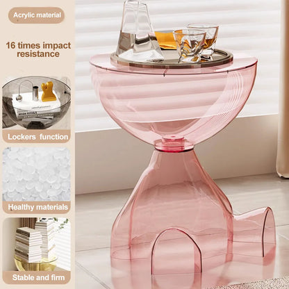 Transparent Advanced Small flat head coffee table cream style, home