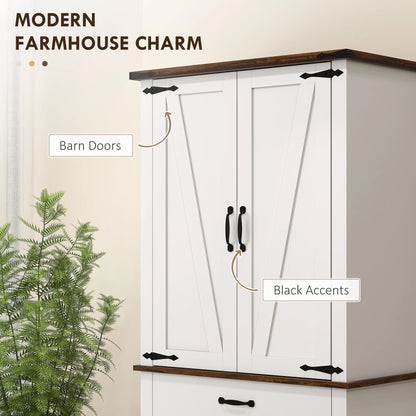 Homcom Farmhouse Kitchen Pantry Storage Cabinet with Door