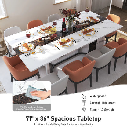 71" Large Luxurious Rectangular Dining Table for 6 8 10 People,