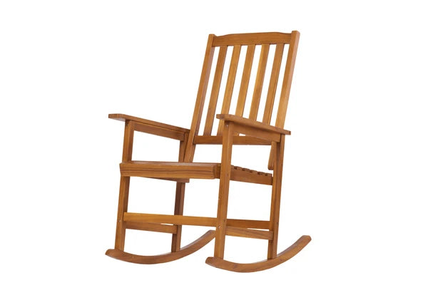 Acacia Indoor Rocking Chair, Outdoor Solid Wood Patio Furniture New Style Light Brown