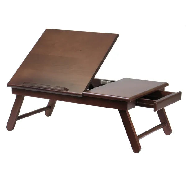 Alden Lap Desk; Flip Top with Drawer; Foldable Legs