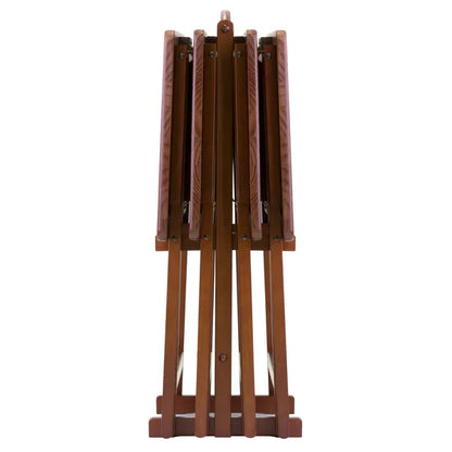 Alex 5-Pc Snack Table Set; Walnut