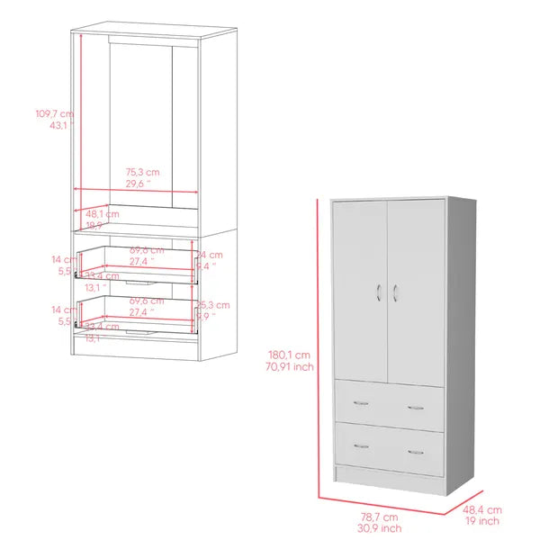 Armoire Edie, Bedroom, White