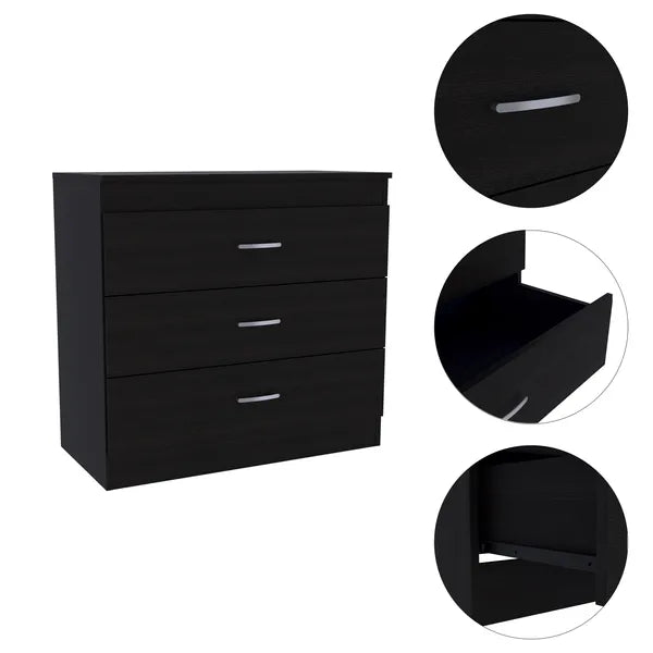 Bethage 3-Drawer Dresser Black Wengue