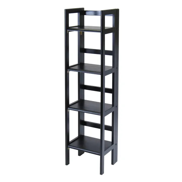 Black Winsome Wood Terry Shelving; Folding Bookcase ; Black