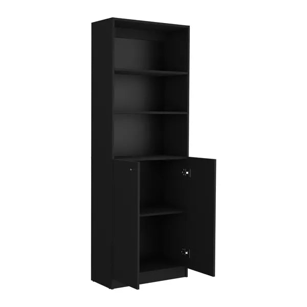 Bookcase Dual-Door Benzoni, Office, Black