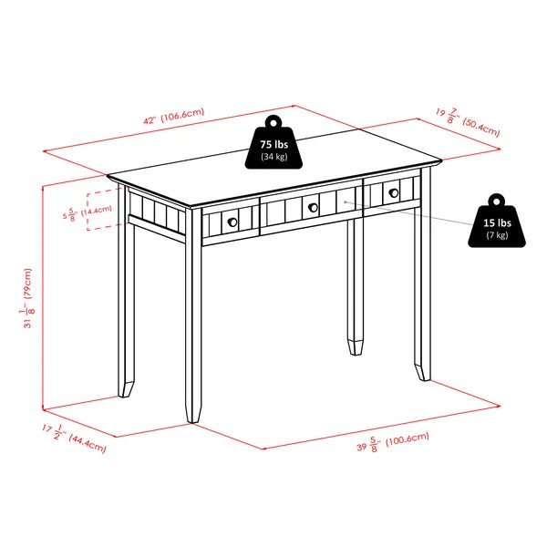 Burke Home Office Writing Desk; Coffee