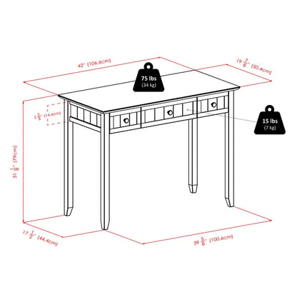 Burke Home Office Writing Desk; Coffee