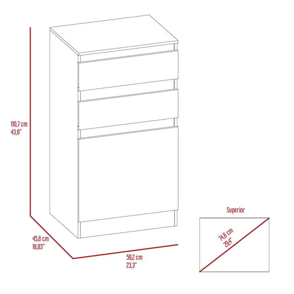 Cassel 2-Drawer Dresser Dark Walnut