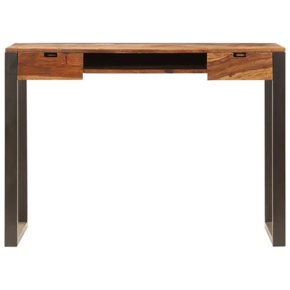 Desk 43.3"x21.7"x30.7" Solid Sheesham Wood and Steel