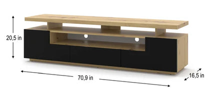 EVA 180 TV STAND / 70,87 in artisan oak / black matt