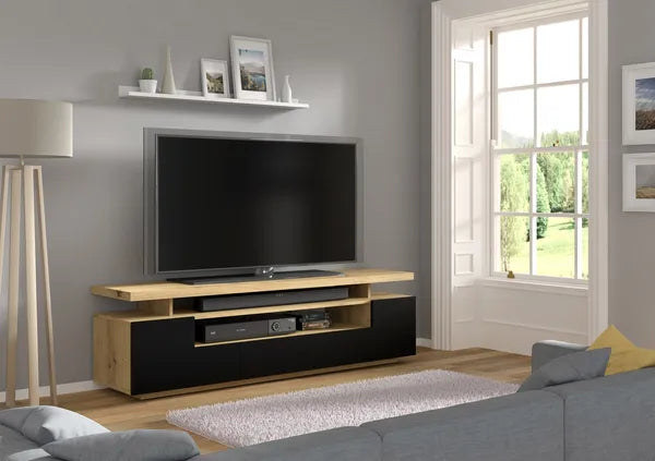 EVA 180 TV STAND / 70,87 in artisan oak / black matt