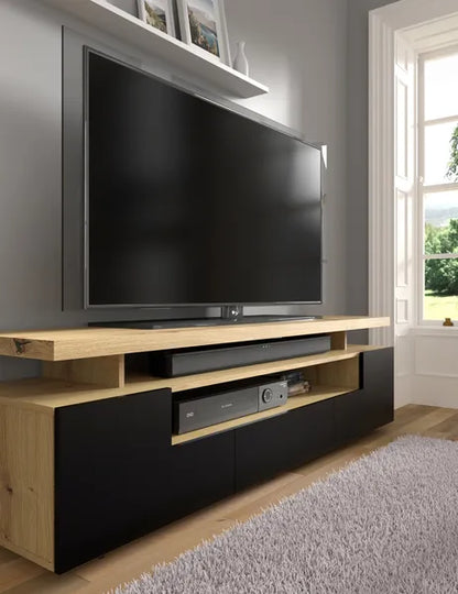 EVA 180 TV STAND / 70,87 in artisan oak / black matt