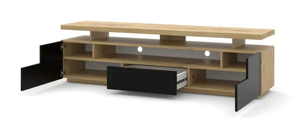 EVA 180 TV STAND / 70,87 in artisan oak / black matt