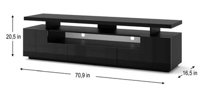 EVA 180 TV STAND / 70,87 in black matt / black gloss