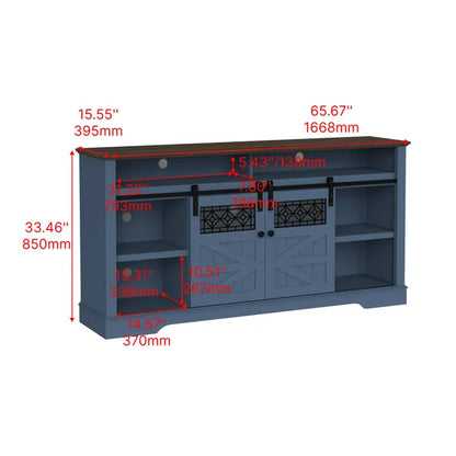 SALEFarmhouse TV Stand with Sliding Barn Door & Drawer, 65" Rustic Entertainment Center for TVs up to 65", Buffet Storage Cabinet for Living Room, dining room