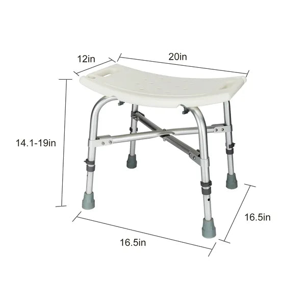 FCH Medical Bathroom Safety Shower Tub Heavy Duty Aluminium Alloy Bath Chair Bench White