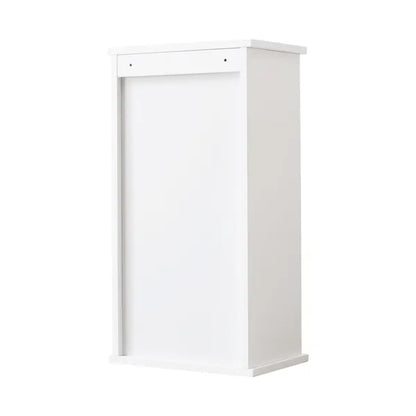 FRALIMK Medicine Cabinet, Hanging Cabinet with 3 Tiers, Single Louvered Door, Slim Wall cabinet for Home Bathroom Bedroom, White