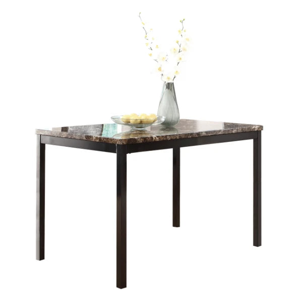 Furniture 5 Piece Metal Dinette Set with Faux Marble Top - Black; dinning set; table&4 chairs