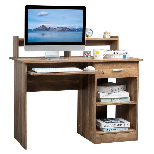 General Style Modern P2 15MM Chipboard Computer Desk Brown