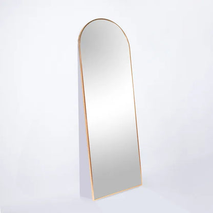 Gold 65x22 inch metal arch stand full length mirror