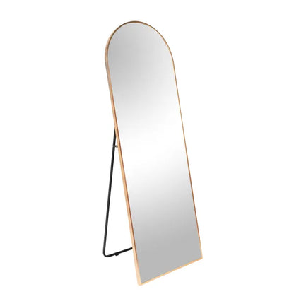 Gold 65x22 inch metal arch stand full length mirror