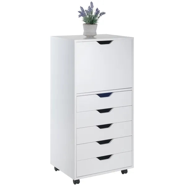 Halifax Tall Storage Cabinet; 5-Drawer; White