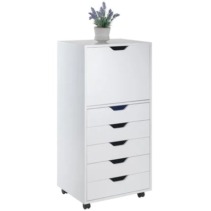 Halifax Tall Storage Cabinet; 5-Drawer; White