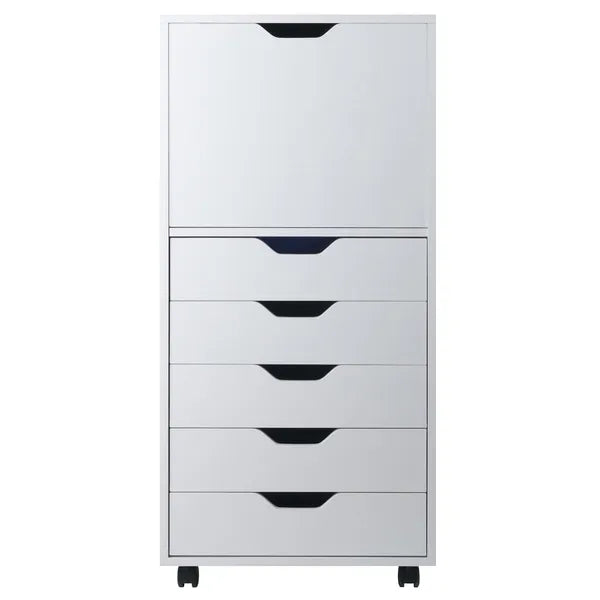 Halifax Tall Storage Cabinet; 5-Drawer; White