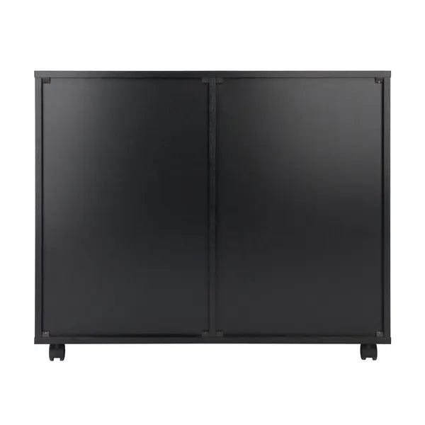 Halifax Wide 2-Door Storage Cabinet; 4-Drawer; Black