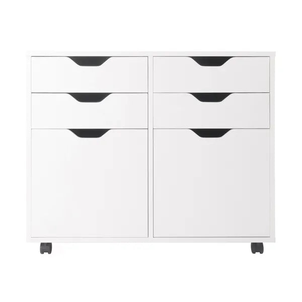 Halifax Wide 2-Door Storage Cabinet; 4-Drawer; White