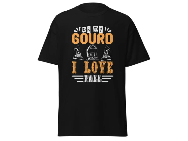 Halloween oh my gourd I love fall t-shirt design merchyprint black, size Medium