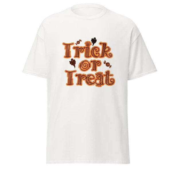 Halloween trick or treat ghost merchyprint design Black ,size Medium