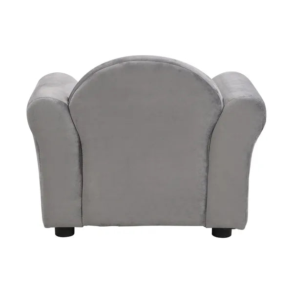 Kids Chair, Kids Upholstered Couch with ottoman, Dark Gray