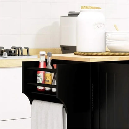 Kitchen Cart/Storage cabinet -Black