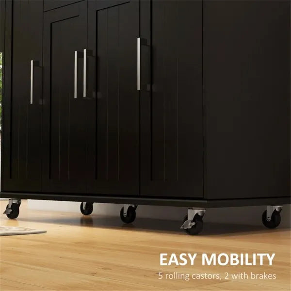 Kitchen Cart/Storage cabinet -Black