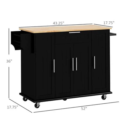 Kitchen Cart/Storage cabinet -Black