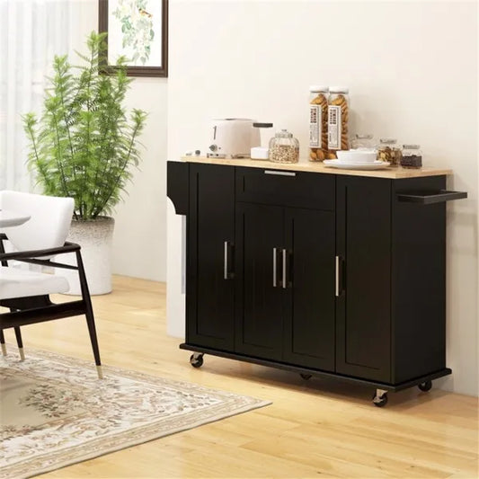 Kitchen Cart/Storage cabinet -Black