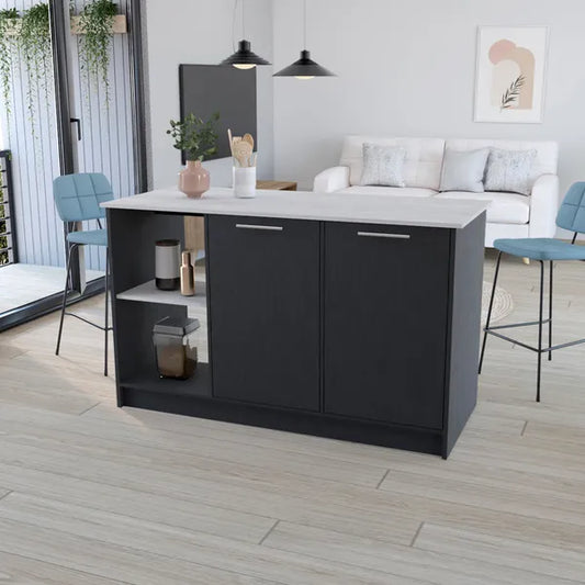 Kitchen Island Padua, Kitchen, Black / Onyx