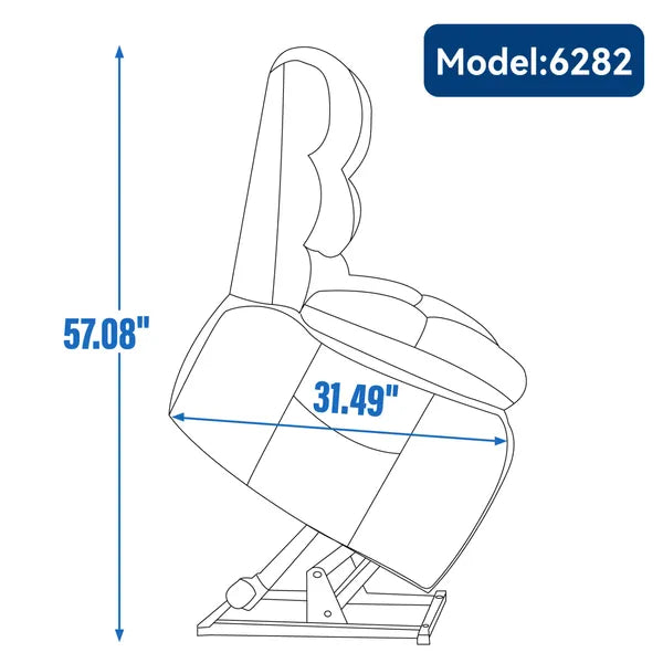 Lift Recliner Chair Heat Massage Dual Motor Infinite Position Up to 350 LBS Large Electric Power Lift Recliners with Power-Remote, Medium-firm and Heavy duty, Blue