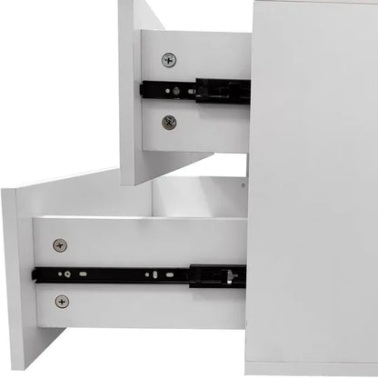 Livelylodge Modular Closet Organizer System: Modern White Open Wardrobe Closet for Bedroom Walk In Closet with 2 Drawers & 6 Shelves & 1 Hanging Rods Storage closet 54.6"L*17.16"W*70.2"H