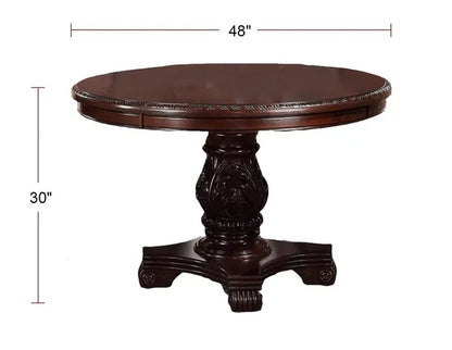 Majestic Formal Dining Room Table Brown 1pc Dining Table Only Pedestal Base Royal Round Table