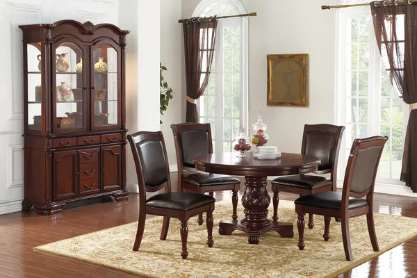 Majestic Formal Dining Room Table Brown 1pc Dining Table Only Pedestal Base Royal Round Table