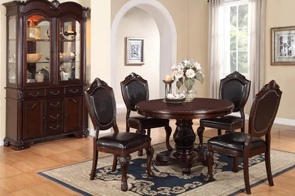 Majestic Formal Dining Room Table Brown 1pc Dining Table Only Pedestal Base Royal Round Table