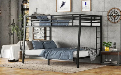 Metal Full XL over Queen Bunk Bed for Teens and Adults,Space-Saving/Noise Reduced/No Box Spring Needed(Expect arrive date 2024/6/27)