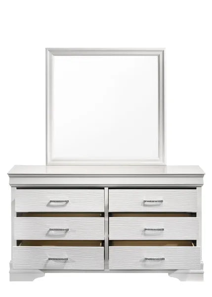 Modern 6 Drawer Dresser made with Wood in White