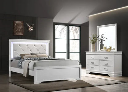 Modern 6 Drawer Dresser made with Wood in White