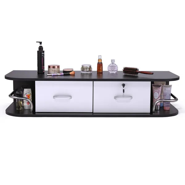 Modern Wall-Mounted Styling Station;  Hair Salon Locking Cabinet with Storage Drawers;  Equipment for Barber Beauty Spa Salon Shops